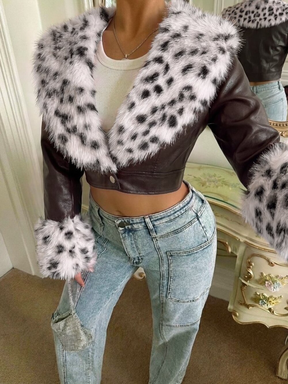 Multicolor Casual Women's Faux Fur Jacket